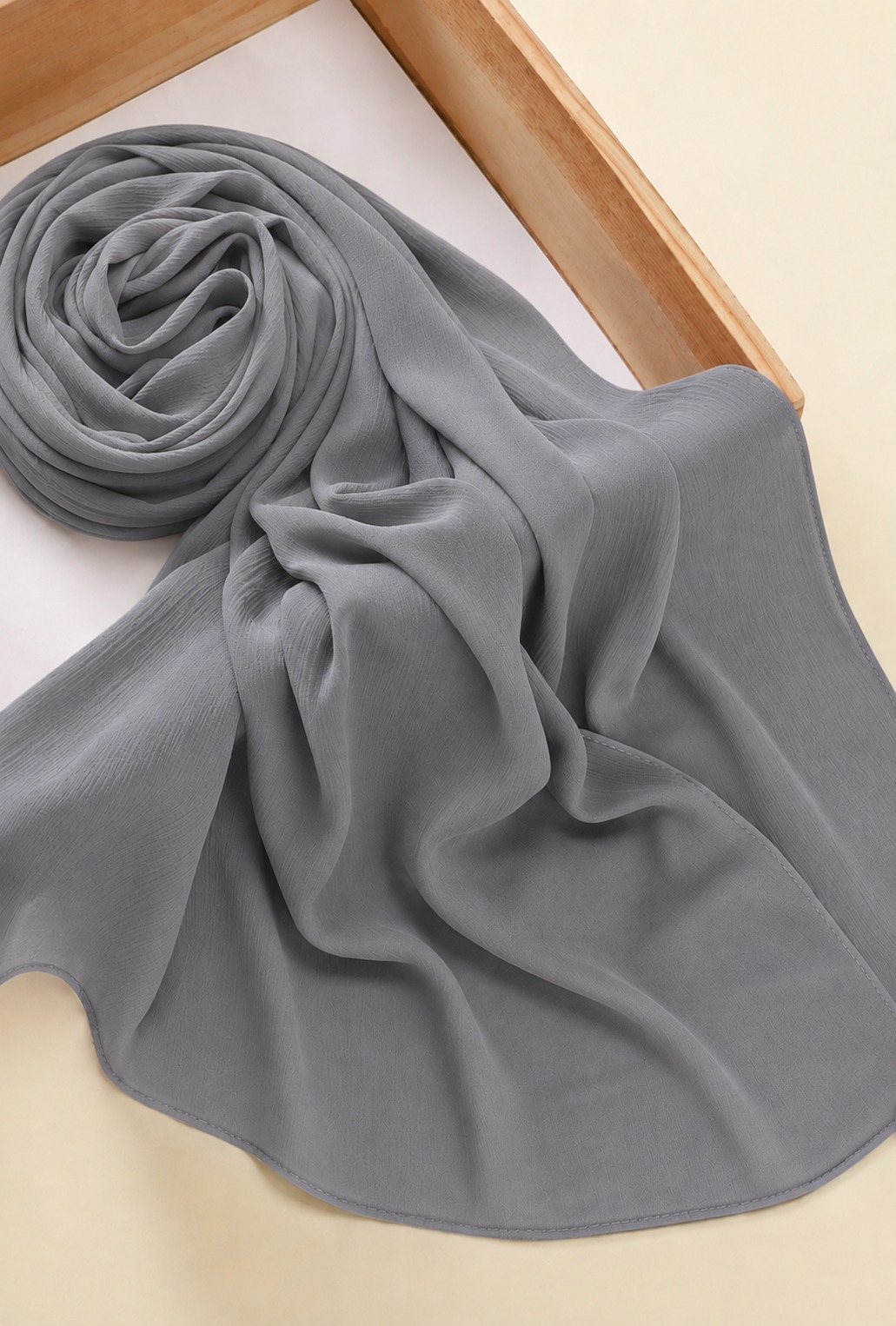 Grey Crinkle Chiffon Georgette Mix - Image 1