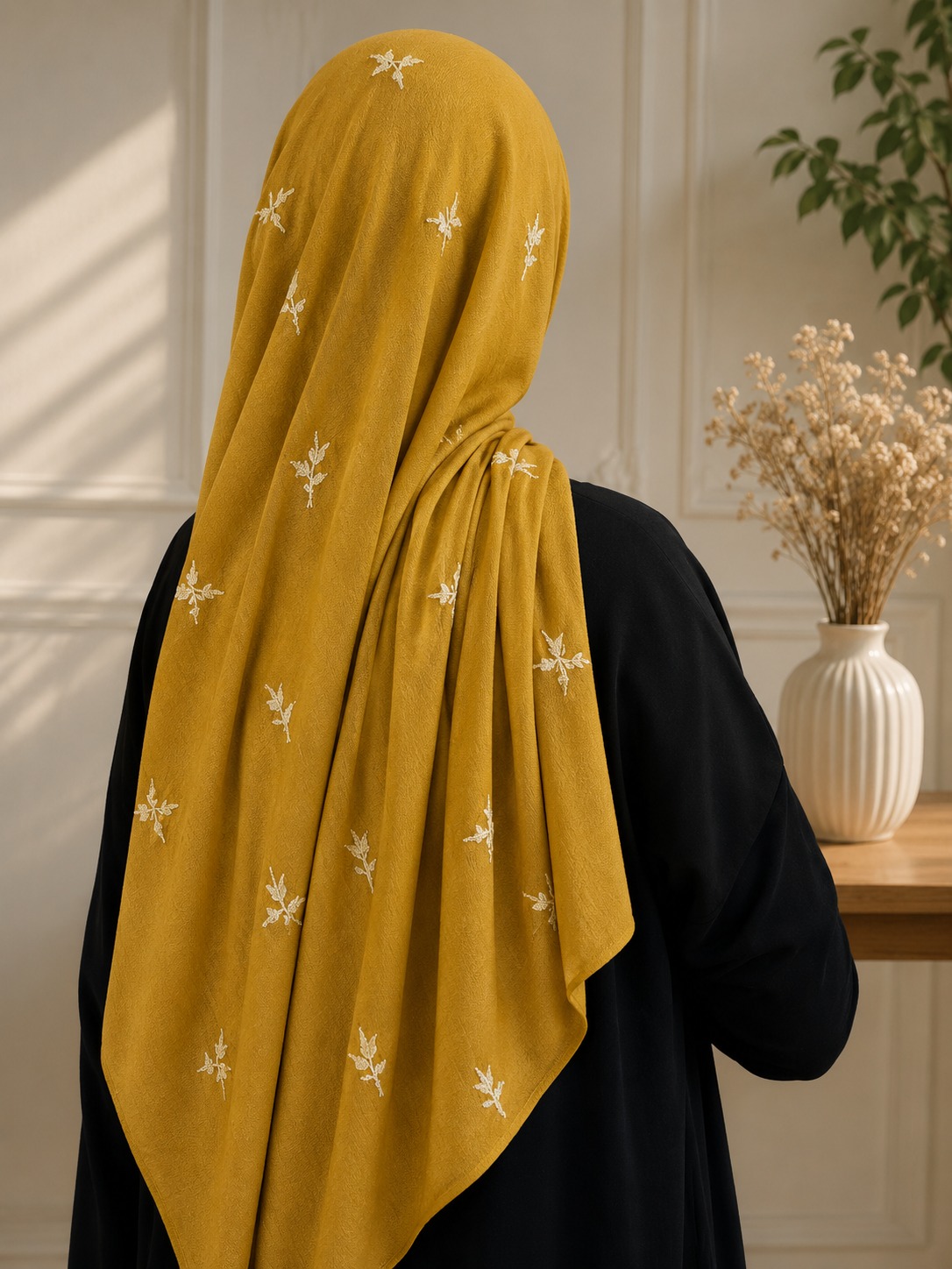 Mustard Yellow Embroidery Lawn - Image 1