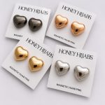 Metallic Heart Shape Magnet (Set of 2)