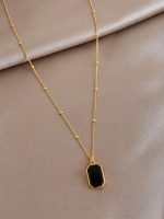Black Onyx Square Pendant