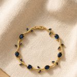 Crystal Gold Tulip Bracelet (Blue)