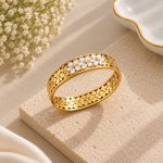 Gold Floral Crystal Bracelet