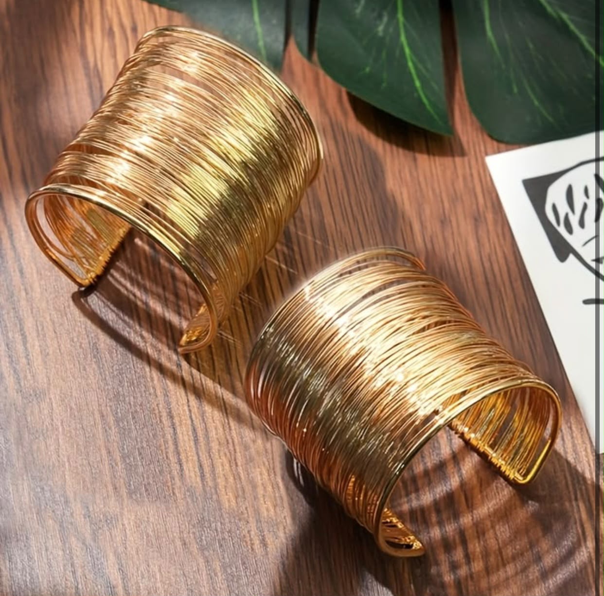 Gold Multi Layered Wire Cuff Gold Multi Layered Wire Cuff - Image 1