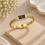 Gold Plated Rectangular Dial Bracelet