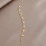 Golden Disc Drop Chain Necklace