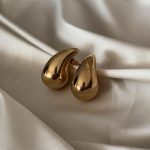 Golden Teardrop Stud Earring