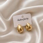 Hammered Gold Hoop Earring