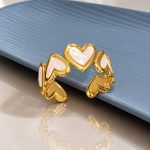 White Heart Gold Bracelet