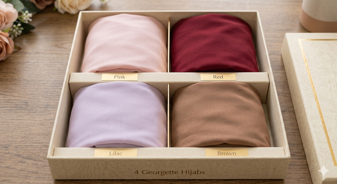 image_7cbca4e9 Box Of 4 Georgette Hijabs - Image 1